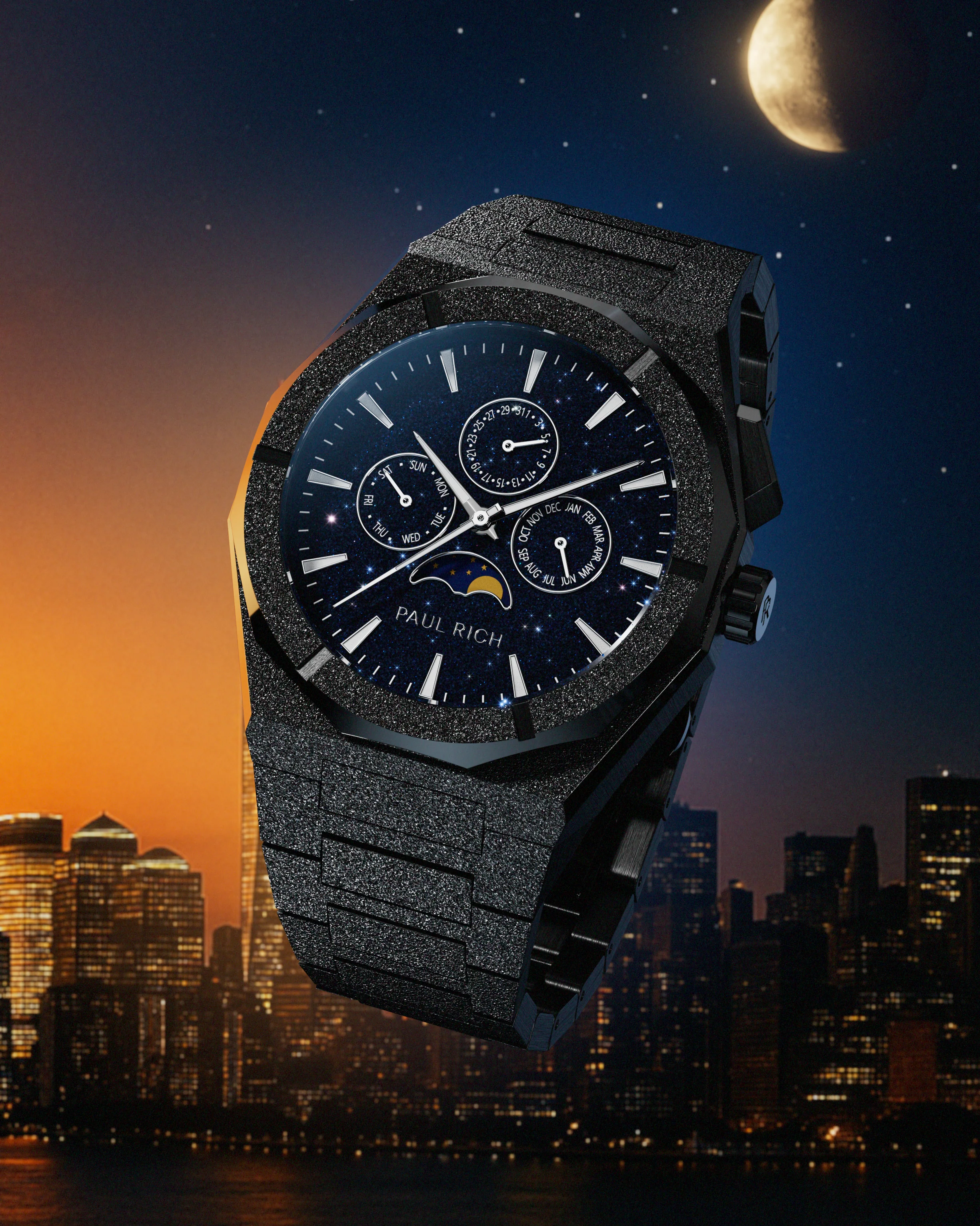 Moonphase Frosted Star Dust II Black - Image 7