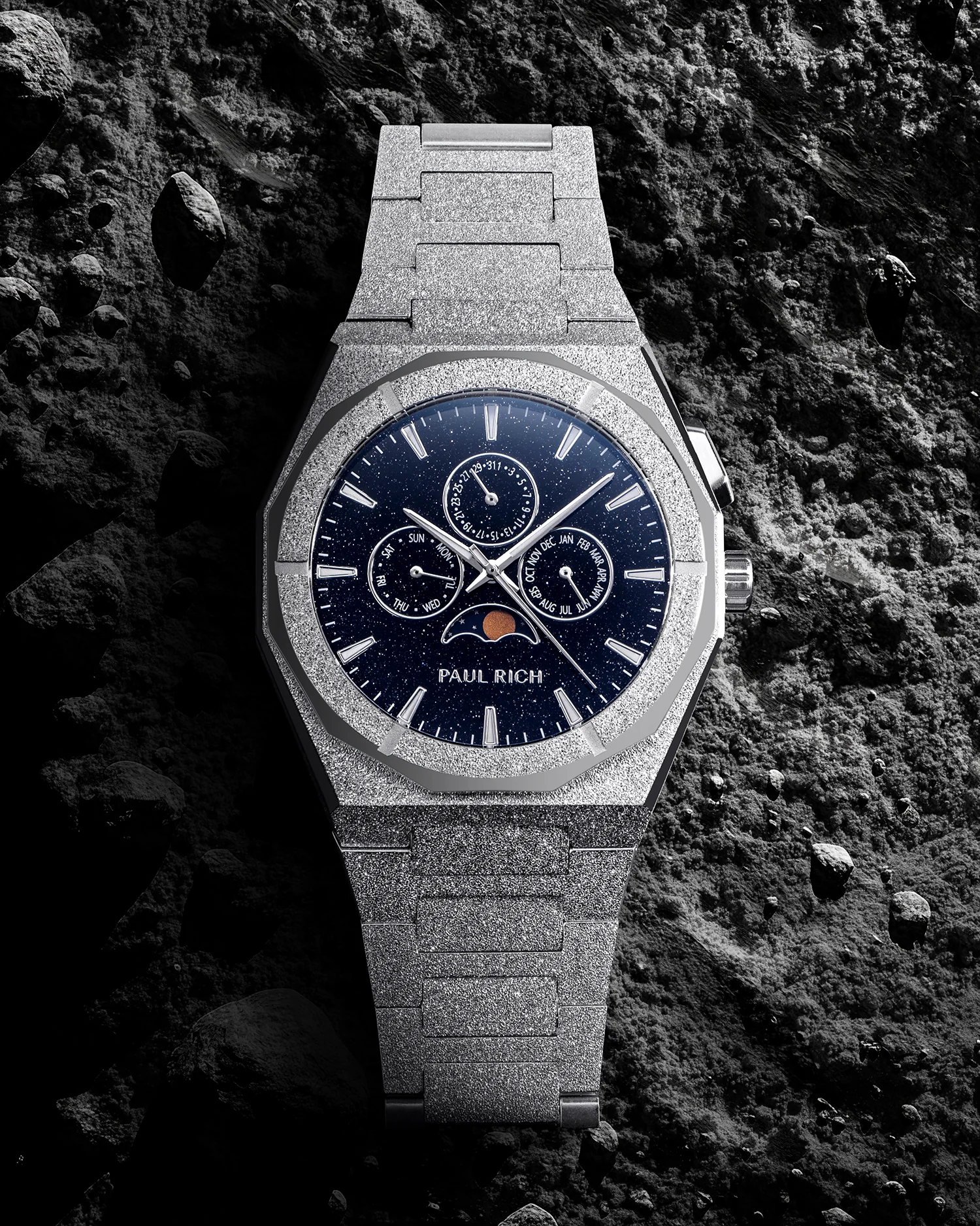 Moonphase Frosted Star Dust II Silver - Image 5