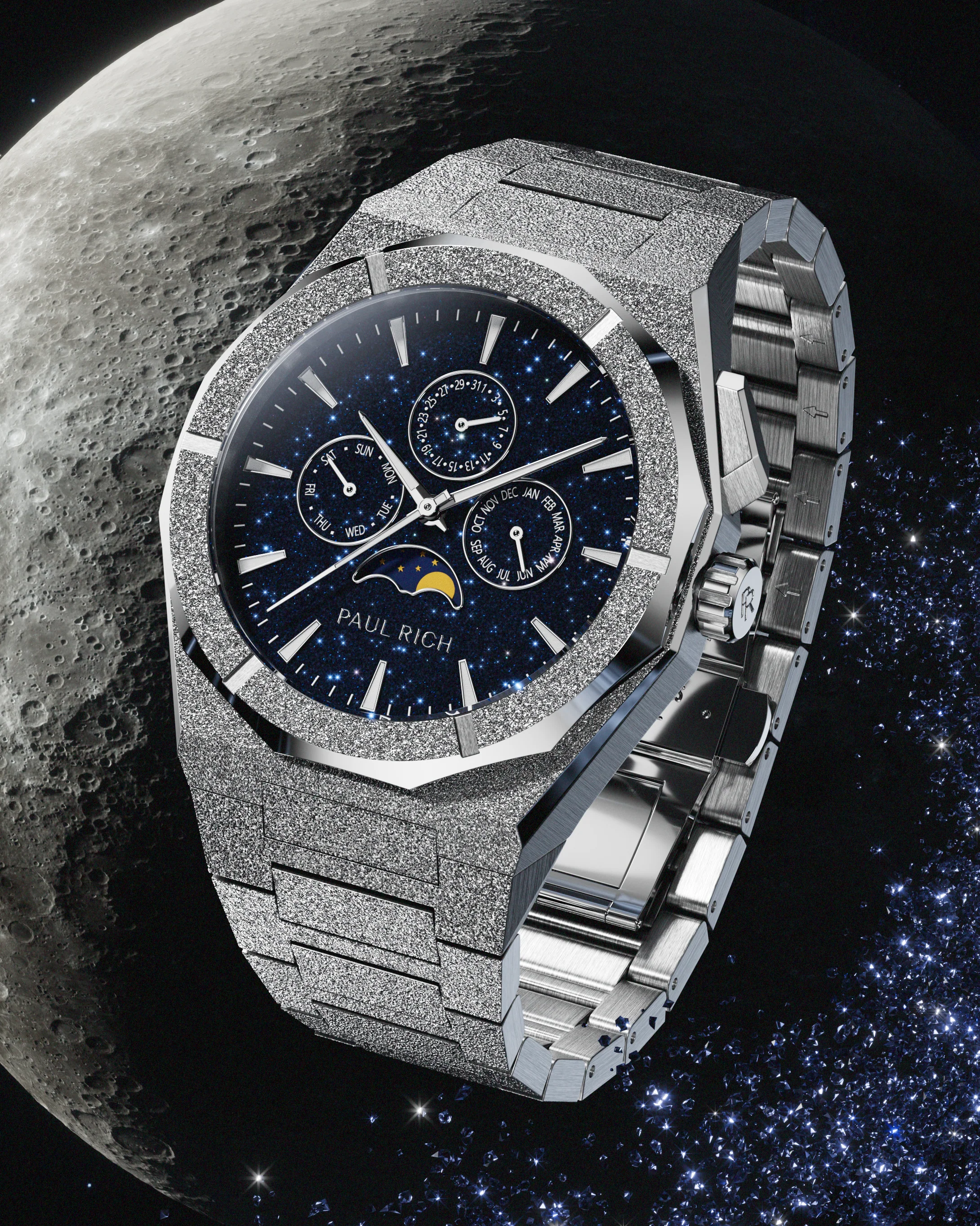 Moonphase Frosted Star Dust II Silver - Image 6